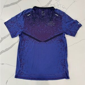 Nike Men’s Small Blue and Purple Dri-Fit ADV Run Division Techknit Running Top